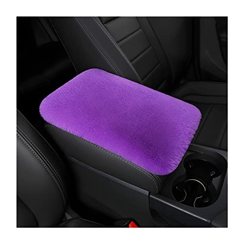 Fluffy Car Armrest Cover, Universal Car Center Console Pad, Car Armrest Seat Box Cover Decor Accessories For Women Men, Armrest Seat Box Cover Protector For Most Vehicle, SUV, Truck, Car (Purple) - color: Purple