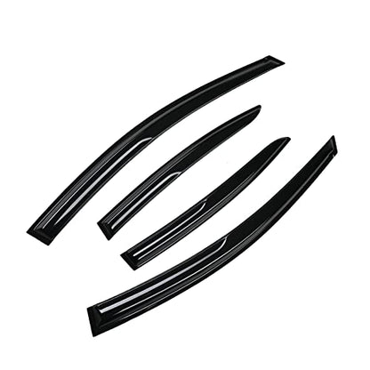 4 Pieces Smoke Tinted Tape-On Side Window Visor Deflectors Rain Guards Designed for Hyundai Elantra 2017 2018 2019 2020 SE SEL Value ECO Limited Sport - size: 2017-2020 Hyundai Elantra