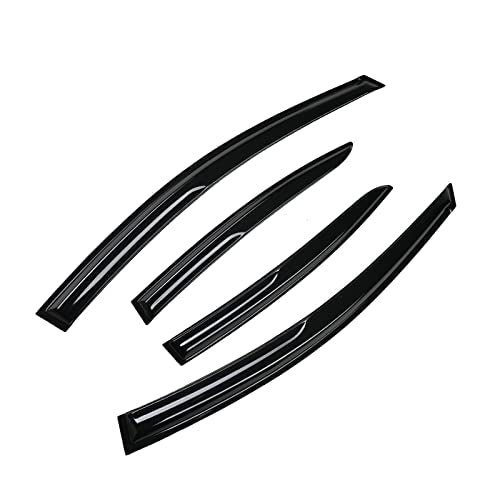 4 Pieces Smoke Tinted Tape-On Side Window Visor Deflectors Rain Guards Designed for Hyundai Elantra 2017 2018 2019 2020 SE SEL Value ECO Limited Sport - size: 2017-2020 Hyundai Elantra