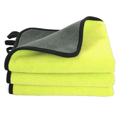 Hovom 3PCS Car Microfiber Towels, 23.62"×11.81" Lint-Free Microfiber Towels for Cars Wash Drying, Super Absorbent Cleaning Cloths, Reusable Washing & Detailing Towel, Car Cleaning Supplies (Yellow) - color: Yellow