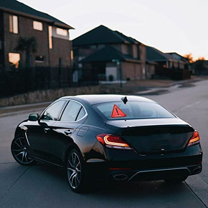 Zerodeko Reflective Car Stickers Triangle Safety Warning Decals Outdoor Sturdy Reflective Labels for Vehicle Hazard Alert
