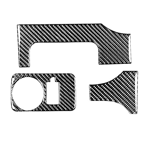 Car Interior Decals Headlight Switch Panel Cover Carbon Fiber Accessories Trim Sticker Compatible with Ford Mustang GT Shelby 2005 2006 2007 2008 2009 3PCS - color: Headlight Panel-black