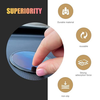 5 PCS Car Dashboard Sticky Non Slip Pad, Removable Anti-slip Mat for Smartphones GPS Keys Glasses, Waterproof & Heat-resistant Gel Pad, Universal for Most Cars, Trucks, SUVs (Black)