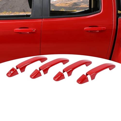 for Colorado Door Handle Cover Trim for Chevy Colorado/GMC Canyon 2014-2022 Red Exterior Accessories 4pcs - color: Red