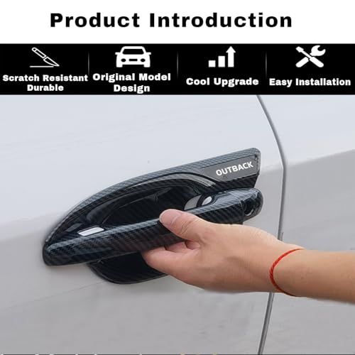 Door Handle Cup Protector for Subaru Outback 2021-2024, Custom Fit, Tap-On Scratch Resistant, 12 Packs Door Handle Cup Protector Trim, Fit for Subaru Outback Accessories Carbon Fiber