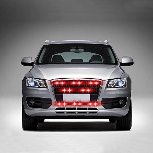Red 16LED Grille Strobe Lights Dash Deck Visor Police Flash Lights Car Truck Ambulance Emergency Warning Strobe Lights With Remote Control Wireless 12V - color: red, size: 8 in 1