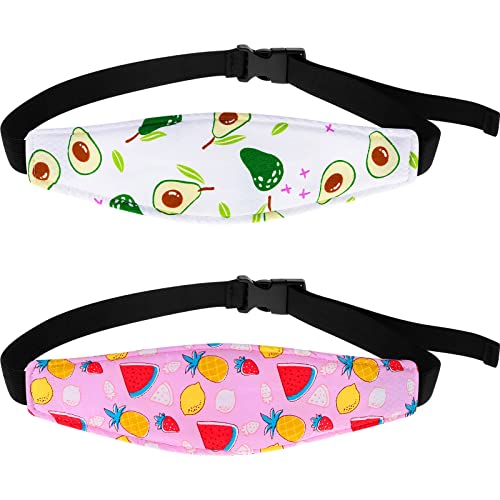 HESTYA 2 Pcs Carseat Head Support Toddler, Stroller Seat Headrest for Sleeping Traveling, Neck Relief Headband Strap for Kids Children Toddler Infant(Fruit) - color: Fruit
