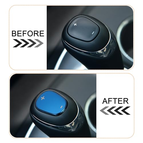 TOMALL Car Gear Shift Knob Cover Compatible with Chevy Equinox 2018-2020 Stainless Steel Shift Panel Trim Gear Lever Cover for Car Interior Center Console Modified Accessories (Blue) - color: Stainless Gear-Blue