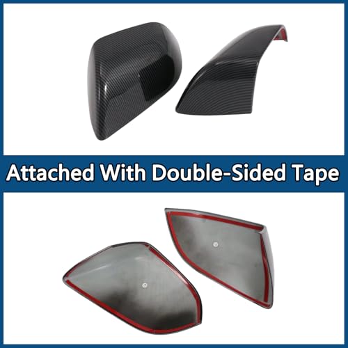Door Rearview Mirror Cover Frame Trim for Tesla Model 3 2017-2023 Car Exterior Decoration (Pack of 2) (ABS Imitation Carbon Fiber Pattern)