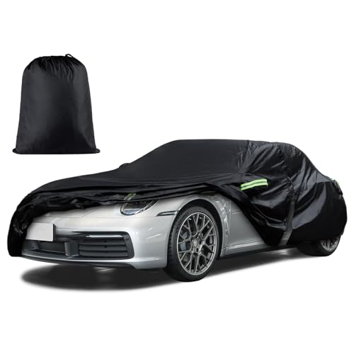 Car Cover Custom Fit for 1998-2026 Porsche 911 (991/992/996/997 Series) Carrera 4S/Turbo/Carrera, Waterproof All Weather Full Exterior Cover Rain Sun Protector with Door Zipper - size: Custom Fit for Porsche 911