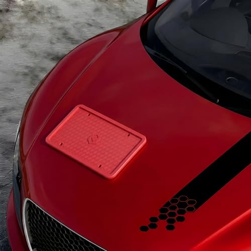 Rightcar Solutions Car Plate Frame, Silicone License Plate Frame, Rust-Proof Rattle-Proof Weather-Proof License Plate Holder for Front or Rear, Red, 1 Pack - color: Red