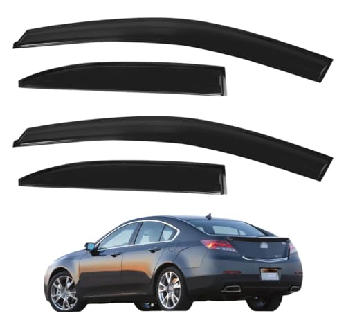 4Pcs Window Visors Vent Deflectors for Acura TL Sedan 2009-2014 Tape-on Rain Guards Shade - size: TL Sedan 2009-2014