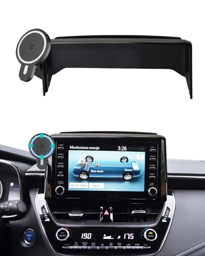PZK Car Phone Mount for 2019-2025 2026 Toyota Corolla/Corolla Hatchback/Corolla Cross 2022-2025 2026 Accessories 8-inch Screen Magnetic 15W Fast Wireless Charging Car Phone Holder Not Affect Vent - color: Magsafe+ Wireless Charger, size: Corolla 2019-2026