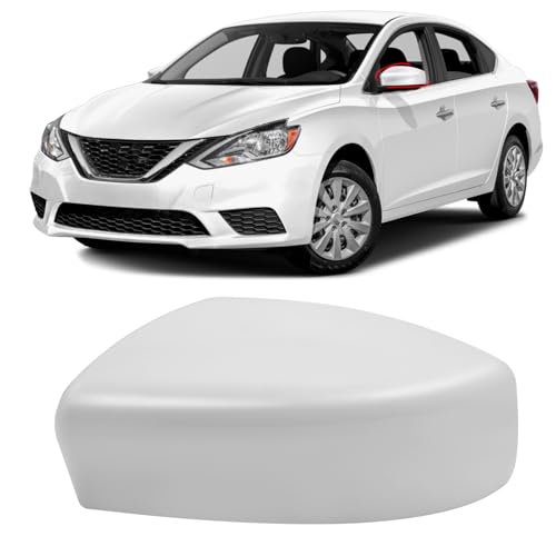 Moonlinks Compatible with Nissan Sentra 2013 2014 2015 2016 2017 2018 2019 Left Side Mirror Cover Replacement, White Primer Left Driver Side Door Rearview Mirror Cap Trim - size: Left White