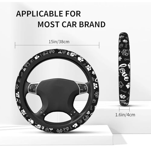 Paw Print License Plate Frame Love Dog Paw Print Steering Wheel Cover Funny Cars Decor Aluminum Fits Us Ca Car Vehicles - color: Dog Paw