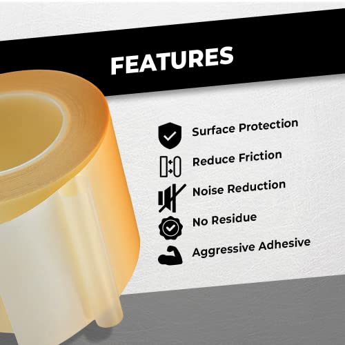 WOD SPT5A UHMW Polyethylene Transparent Film 5 Mil Slick Tape, 3/4 inch x 10 ft. Aggressive Adhesive - Squeak Reduction, Drawers, and Bearings - color: 10 Feet, size: 3/4 in.