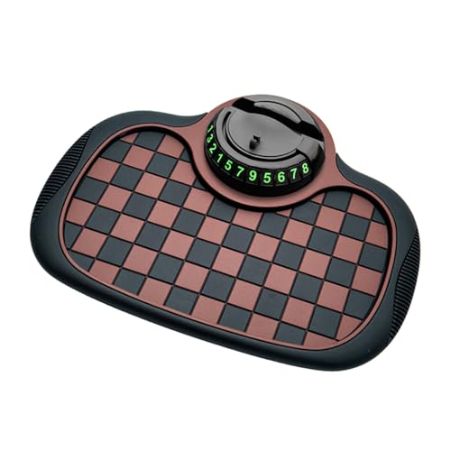 Multifunction Car Anti-Slip Dashboard Mat Sunglasses Holder Rotatable Anti Skid Car Dashboard Pad with Temporary Parking Number 4-in-1 Automobile Dashboard Accessories for Men