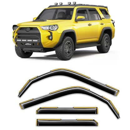 in-Channel Window Rain Guard for Fit for Toyota 4Runner 2010-2024 Rain Guards Side Window Visors Low Profile Vent Visor Window Deflectors Vent Shades Car Accessories - size: 2010-2024 Toyota 4runner