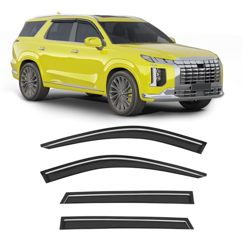 Extra-Thick Window Rain Guard for Hyundai Palisade 2020-2025 SE SEL XRT Rain Guards Tape-on Side Window Visors Low Profile Vent Visor Window Deflectors Vent Shades Car Accessories - size: Fit for 2020-2025 Hyundai Palisade