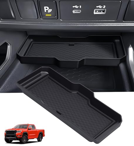 Center Console Organizer Compatible with Nissan Frontier 2026 2025 2024 2023 2022, Interior Accessories for Under Climate Controls Interior Storage Divider Tray for 2022-2026 Frontier, Black - style: 11) Fits for 2022-2026 Frontier