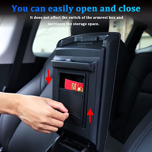 4 PCS Center Console Organizer and Cup Holder Insert Compatible With 2021-2023 Tesla Model 3，2021-2024 Model Y, Flocked/Silica Rubber Armrest Hidden Cubby Drawer Storage Box Accessories - size: 4pc for Model 3 (2021-2023) & Model Y (2021-2024)