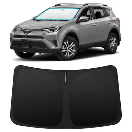 INSAUTO Custom Fit Windshield Sun Shade Accessories for Toyota RAV4 2013-2018, Foldable Front Window Sunshade, UV & Heat Reflector, Keeps Interior Cool, Includes Storage Bag - size: For 2013-2018 Toyota Rav4