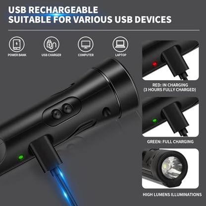 KnLnny Ware Automotive Escape Tool, Window Breaker,Seatbelt Cutter, Car Flashlight, 5 in1 Auto Tactical Gear, USB Charging, Magnetic Attraction, Emergency Kit,Black - color: Black-1Pack
