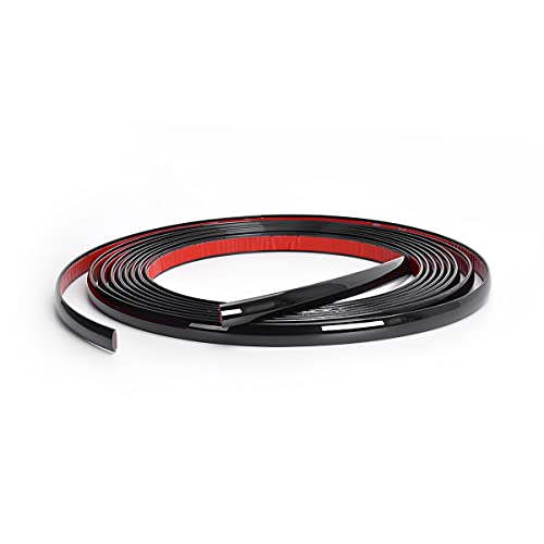 Car Interior Trim Strips, 16.5ft/5M Chrome Strips for Cars, Side Body Chrome Trim Strip, Automotive Chrome Trim Molding for Car, Truck, RV, Door Window Scratch-Proof (12mm, Black) - color: Black, size: 12 mm