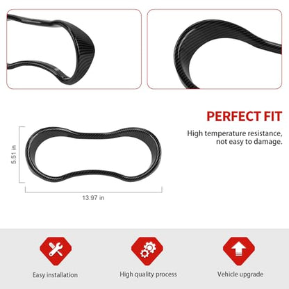 Jimen Fit for Dodge Durango 2014-2020, Car Dashboard Cover Interior Trim Accessories (Carbon Fiber) - color: Carbon Fiber
