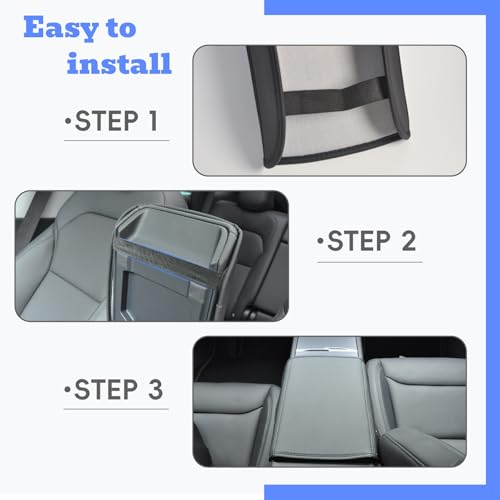 Tesla Armrest Cover for Model 3 (2017–2024) & Model Y (2020–2024), Soft Padded Center Console Armrest Protector, Comfortable Elbow Support, Easy Install, Black