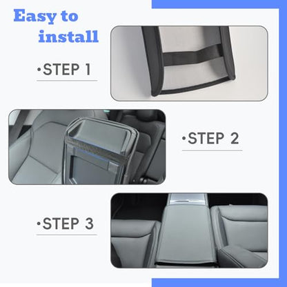 Tesla Armrest Cover for Model 3 (2017–2024) & Model Y (2020–2024), Soft Padded Center Console Armrest Protector, Comfortable Elbow Support, Easy Install, Black