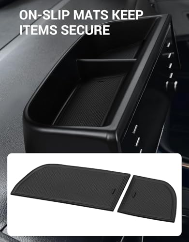 Ecarzo Dash Tray Phone Holder Compatible with 2021-2024 Toyota Sienna Interior Accessories, Hidden Storage Organizer Behind Screen Sunglass Tissue Holder（Not Fit 2025 Sienna） - size: Toyota Sienna 2021-2024 Behind Screen Tray