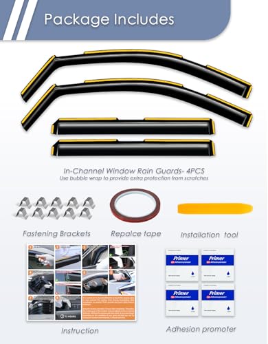 in-Channel Window Rain Guard for 2019-2026 Chevy Silverado/GMC Sierra 1500 Crew Cab,Window Vent Wind Shades Deflectors Side Window Visors Vent Visor Window Deflectors Truck Accessories - size: 2019-2026 Silverado/ Sierra 1500 Crew Cab