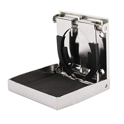 DasMarine 1 PC Stainless Steel Adjustable Folding Down Drink Holder Cup Holder for Marine/Boat/Caravan/Car (1 PC)