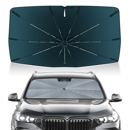Autorder Windshield Sun Shade Umbrella for 2019-2025 BMW X5 Accessories,Upgraded Ice Crystal Material,Easy Setup Umbrella Sunshade for Car Windshield,100% Sun Blocking - size: BMW X5 2019-Present