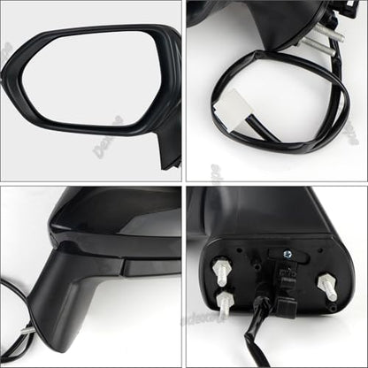 Driver Side Mirror Assembly Compatible with Toyota Corolla 2020-2025 Non-heated Power Adjustable Glass Replace 8794012F80, TO1320391, 8794002916, 8794002928 Black (3Pin Left) - style: 3pin Left