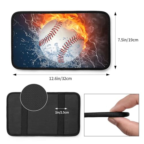 Baseball Auto Center Console Cover Universal Car Armrest Pad Waterproof Women Men Automotive Interior Accessories for Most Vehicle SUV - color: Baseball