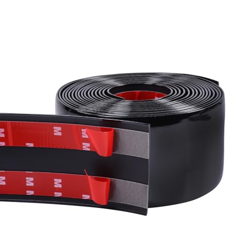 2"(50mm) Automotive Trim Molding Glossy Black 16FT Heavy-Duty Car Molding Trim UV Protected Scratch-Proof for Truck RV Body Side Door Window Bumper, Self Adhesive - color: Glossy Black, size: 2" (50mm) Wide