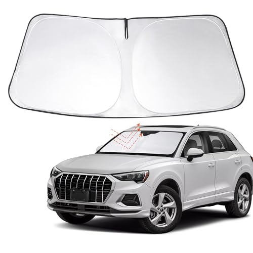 Windshield Sun Shade Custom Fit 2019-2024 2025 2026 Audi Q3 Accessories Foldable Sunshade Sun Blocker Front Window Shades Covers Keep Car Cooler - size: For Audi Q3 2019-2026