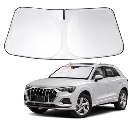 Windshield Sun Shade Custom Fit 2019-2024 2025 2026 Audi Q3 Accessories Foldable Sunshade Sun Blocker Front Window Shades Covers Keep Car Cooler - size: For Audi Q3 2019-2026