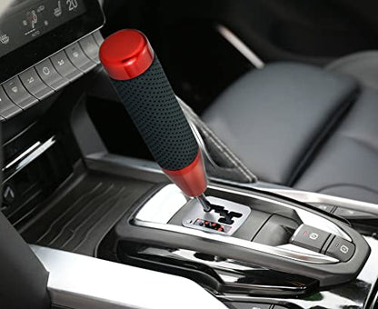 7" Long Weighted Gear Shifter Knob Leather Covered Alloy Car Stick Shift Lever Handle Fit Most Manual Vehicles, Red - color: Red
