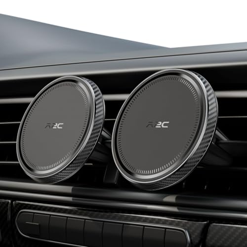 A2C 2 Pack Slim Magnetic Phone Holder for Car, Rental Car Essentials for Travel, No Assembly, Compact, One-Hand Operation, Easy Removal, Reusable, Upgraded Air Vent Phone Mount Compatible with MagSafe - style: 2-Pack