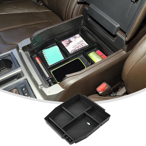 Linskip Center Console Organizer Tray Compatible with 2015-2020 F150 & 2017-2021 F250 F350 F450 Bucket Seats & 2018-2024 Ford Expedition, Interior Accessories - color: Bucket Seat - No Anti-Slip Pad