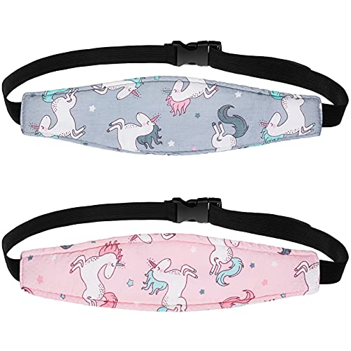 HESTYA 2 Pcs Carseat Head Support Toddler, Stroller Seat Headrest for Sleeping Traveling, Neck Relief Headband Strap for Kids Children Toddler Infant(Unicorn) - color: Unicorn
