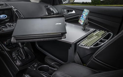AutoExec Reach Car Desk for Your Vehicle Workstation and Mobile Office, Front Seat, with 400 watt Power Inverter and Phone Mount - color: Grey, style: 400 watt Power Inverter and Phone Mount