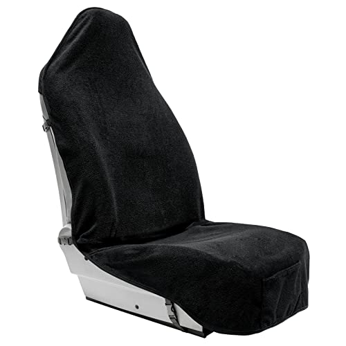Season Guard Terry Cloth Sweat Towel Seat Cover; Carseat Towel Protector; Waterproof; Universal Fit for Car SUV Van Truck; EZ fit; Non Slip Grip; Machine Washable; Great for Gym Workout; 1pc Black - color: 1pcs Front Black
