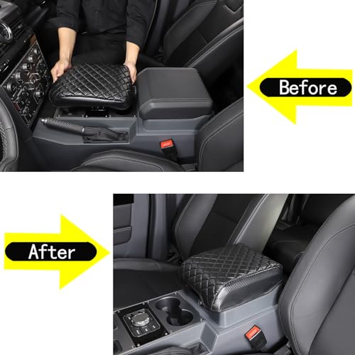 Armrest Box Cover Center Console Pad Compatible with Ineos Grenadier 2020-2024, Comfortable, Breathable, Waterproof Leather Center Console Armrest Cushion (Carbon Fiber Pattern) - color: Carbon Fiber Pattern