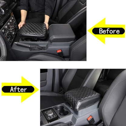 Armrest Box Cover Center Console Pad Compatible with Ineos Grenadier 2020-2024, Comfortable, Breathable, Waterproof Leather Center Console Armrest Cushion (Carbon Fiber Pattern) - color: Carbon Fiber Pattern