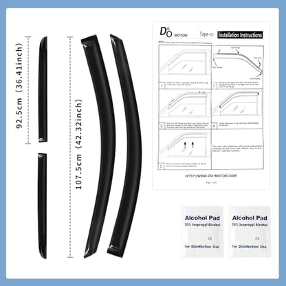 4PCS Rain Guards Fit for Honda Odyssey 2005-2010, Front & Rear Window Visors Wind Deflector, Outside Mount Vent Shade 2005 2006 2007 2008 2009 2010, 94029 - size: For 2005-2010 Honda Odyssey