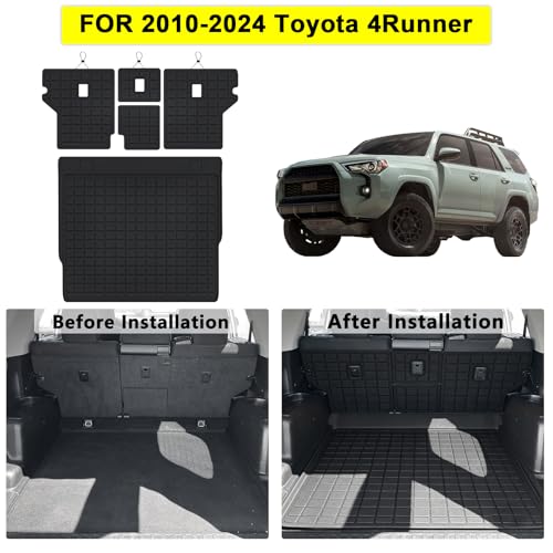 Cargo Liners for 2010-2023 2024 Toyota 4Runner with Backrest Mat,TPE All Weather Protection Car Trunk Mat Covering The Backrest Mat with Velcro Fastener Accessories - size: For 2010-2024 4Runner Cargo Mat